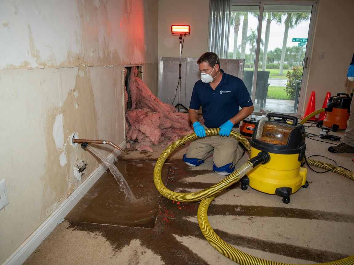 Burst Pipe Water Extraction in Port St. Lucie